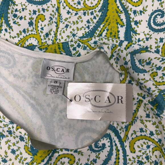 NWT Oscar de la Renta Women 3/4 Sleeve Knit Top Blouse Shirt 2X Floral D045 -6 - Picture 10 of 16